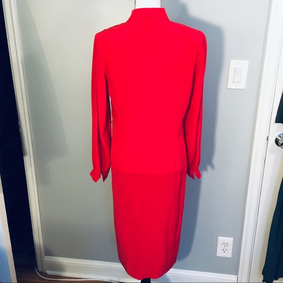 Vintage Hovland Swanson Red Silk Tunic Dress - Picture 5 of 14